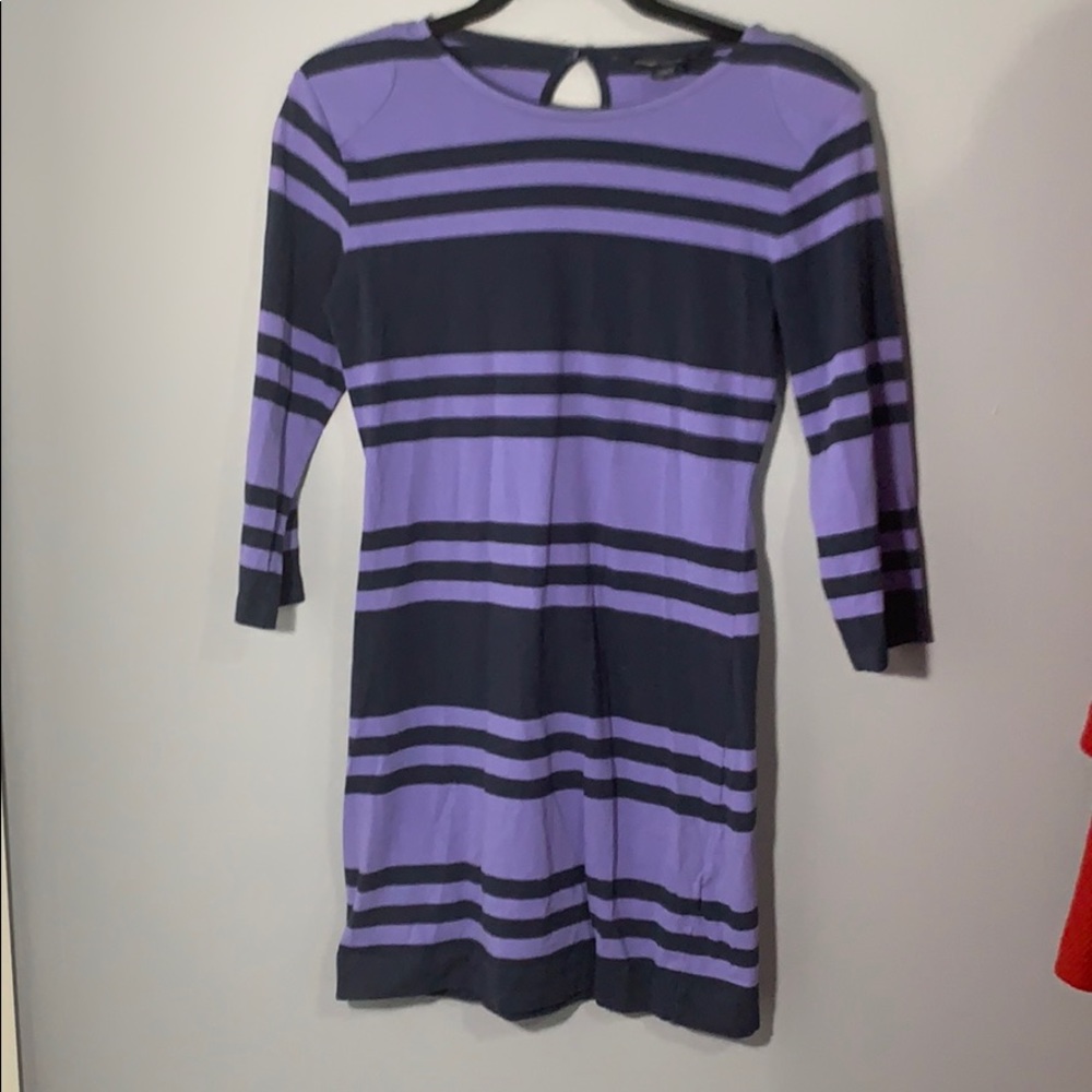 French Connection-Navy&Purple Stripped dress! SZ 8